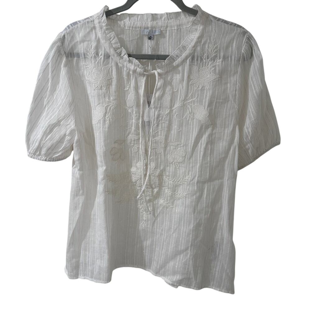 Johnny Was Mirah Field Blouse, Off White Fairy Cottagecore Feminine, size M